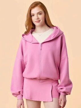 Blogilates Zip Hoodie in Pink Size XL